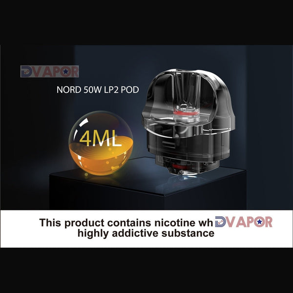 SMOK Nord 50 replacement vape pods for RPM, LP2, or standard models, shown in a 3-pack for easy refilling and vaping.