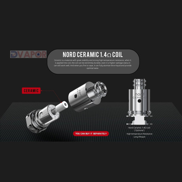 SMOK Nord replacement coils, 5-pack, vape part for SMOK Nord devices, coil heads for enhanced vapor and flavor.