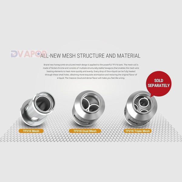 SMOK TFV16 replacement mesh coils pack of three for vape devices, designed for optimal flavor and vapor production.