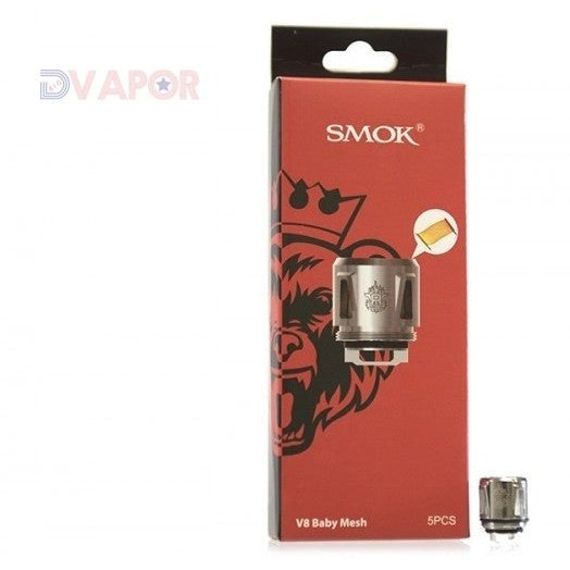 SMOK TFV8 Baby Mesh Coils pack of 5 for vape tanks, featuring innovative mesh design for enhanced vapor and flavor.