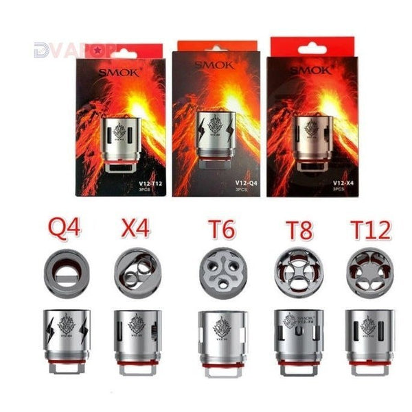 SMOK V12 Cloud King vape coils, 3-pack, replacement parts for vape devices, designed for intense flavor and vapor production.