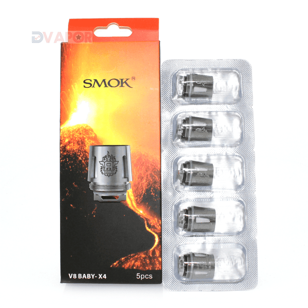 SMOK TFV8 Baby Beast replacement coils, 5-pack for vape tanks, featuring durable build and optimized for rich vapor production.
