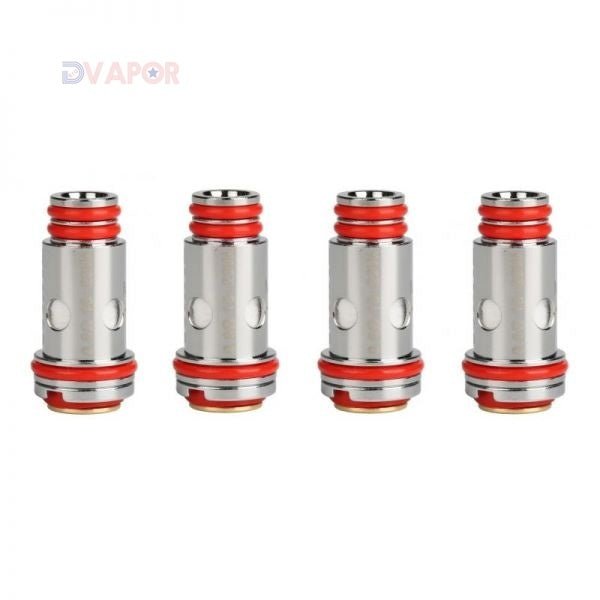 Uwell Whirl replacement vape coils, 4-pack, compatible with Uwell vape devices, showing coil heads with wicking material.