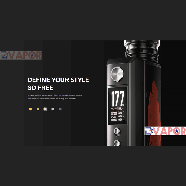 VooPoo Drag 4 Kit with UFORCE-L tank, complete hardware set featuring a sleek mod and large-capacity tank for vaping.