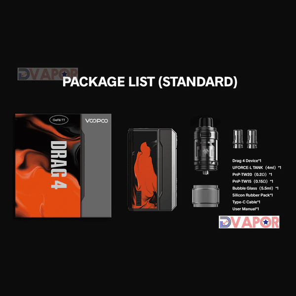 VooPoo Drag 4 Kit with UFORCE-L Tank showing the mod and tank components in detailed view