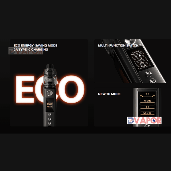 VooPoo Drag 4 Kit with UFORCE-L tank, complete vaping hardware set featuring sleek design and adjustable airflow.